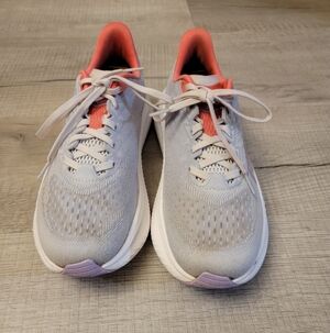 Hoka Women's Athletic Shoes in Gray and Coral